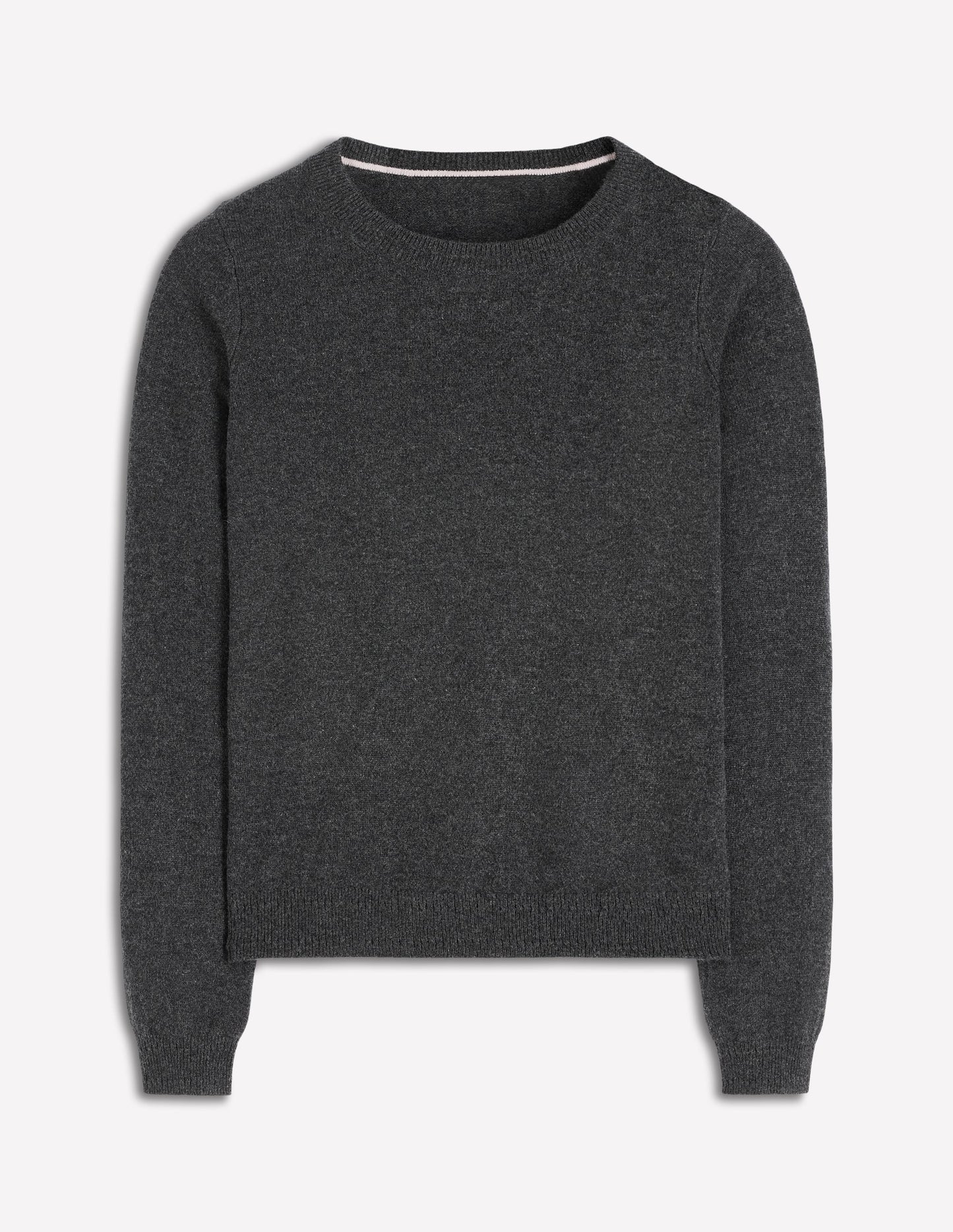 Eva Kaschmirpullover mit Rundhalsausschnitt-Anthrazit Melange