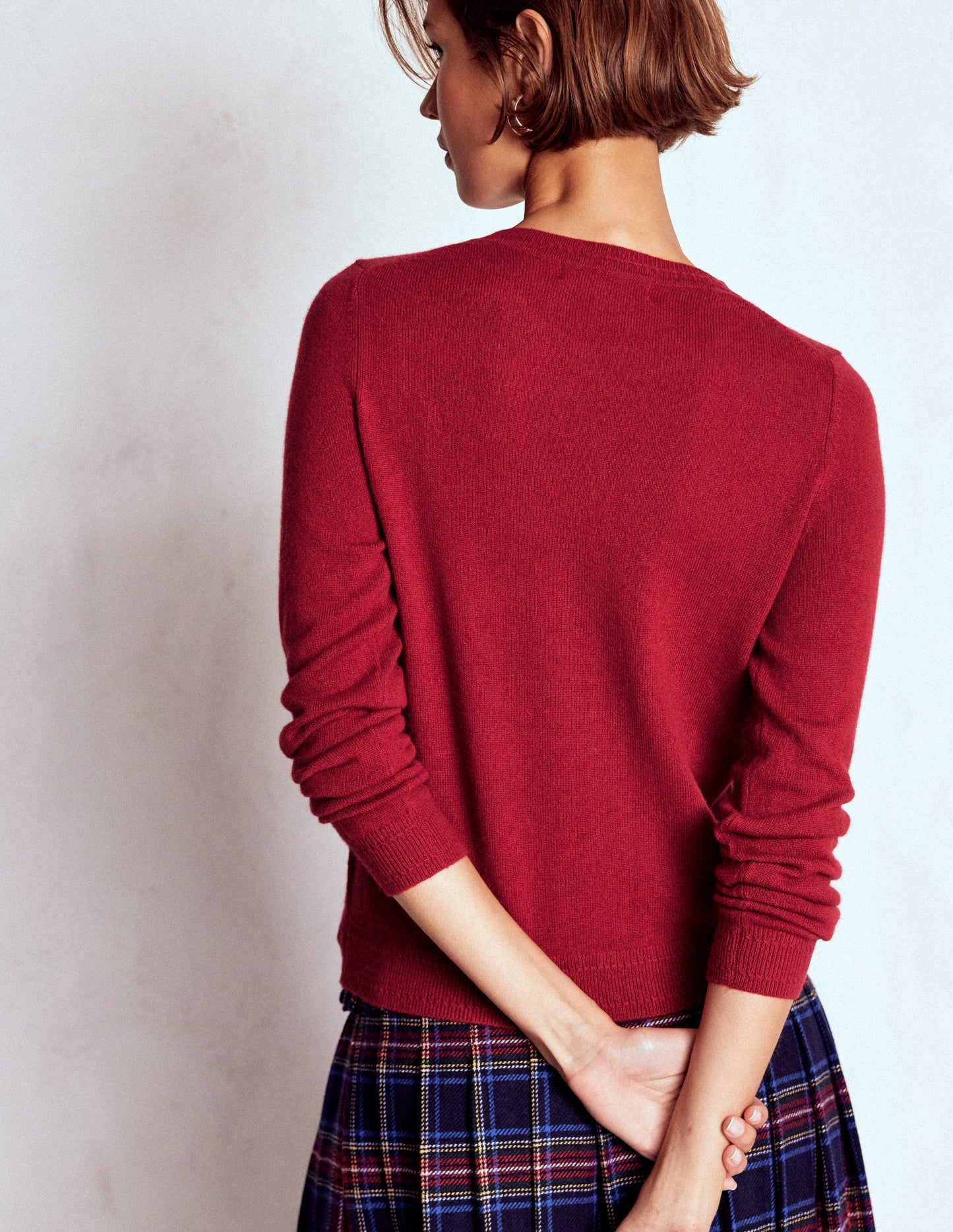 Eva Kaschmirpullover mit Rundhalsausschnitt-Rot Lakritz
