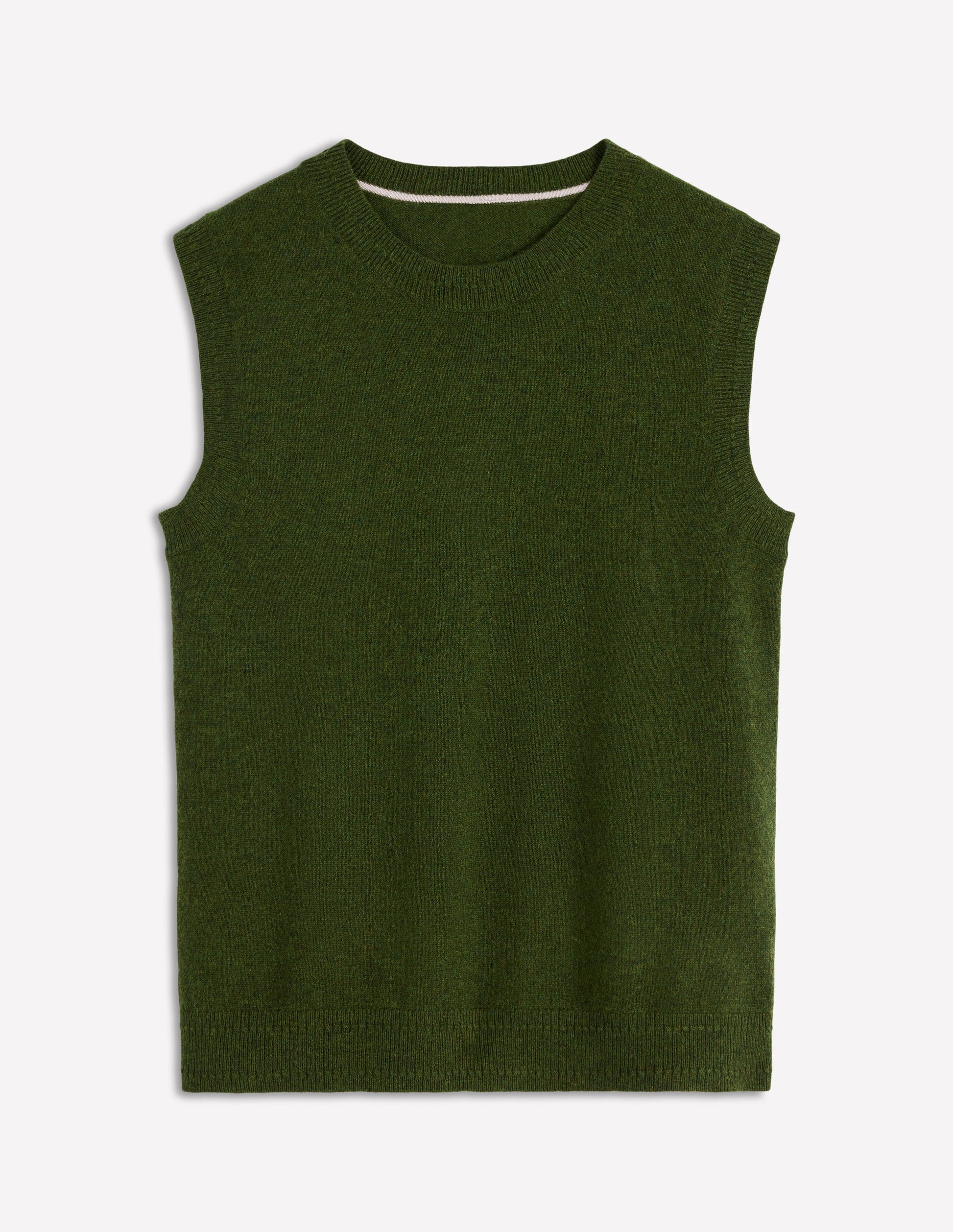 Eva Cashmere Tank-Leaf Green Melange-4