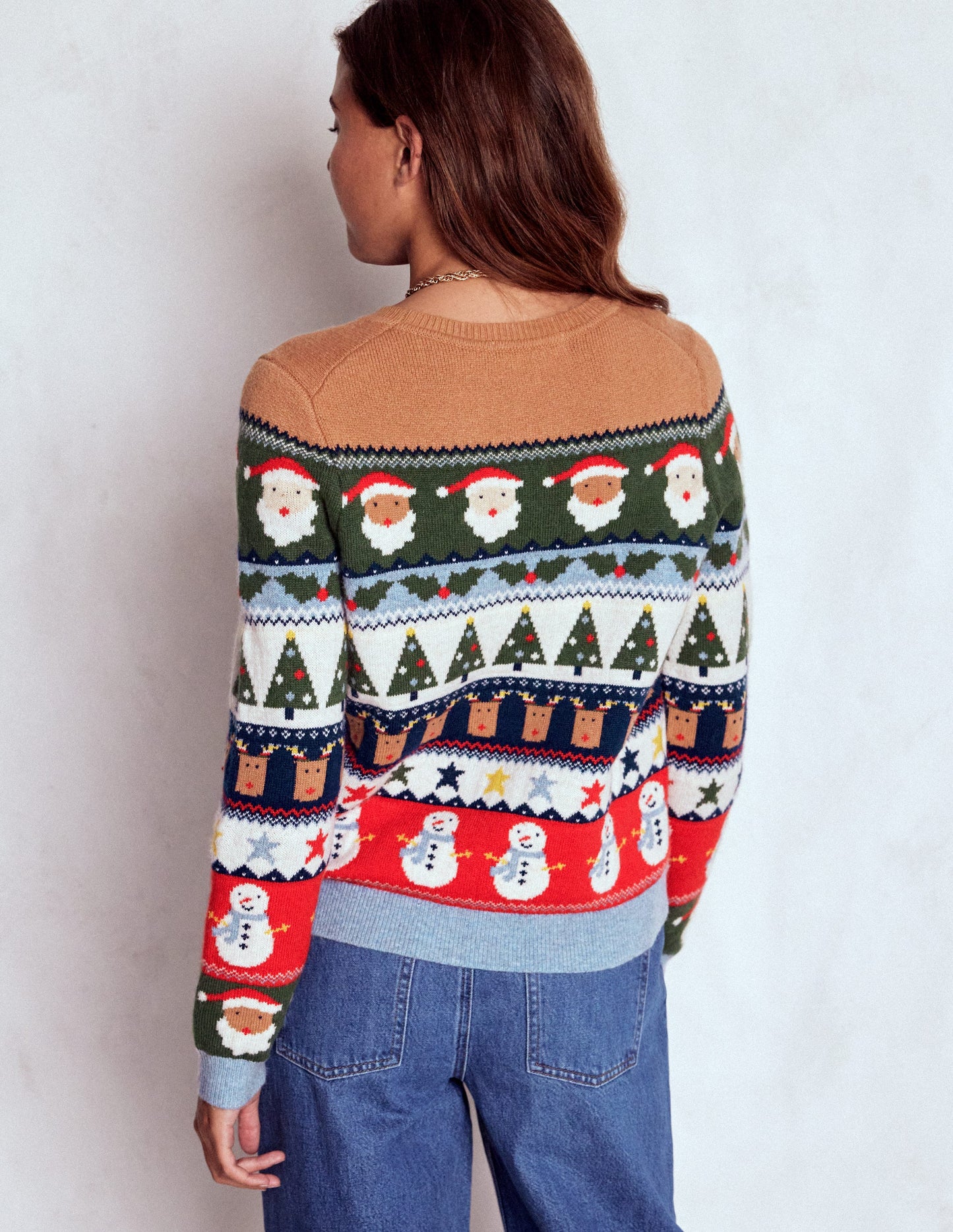 Edie Fair-Isle-Pullover-Bunt Weihnachtliches Fair-Isle-Muster