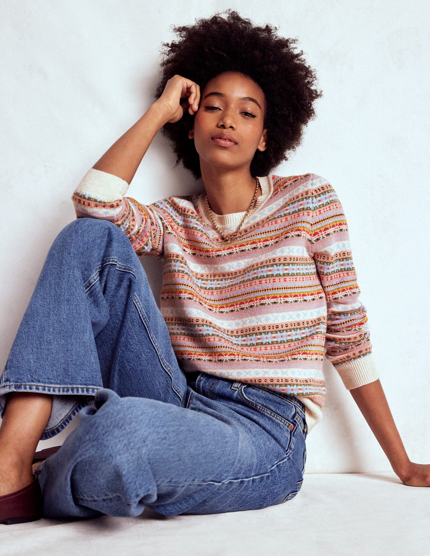Edie Fair-Isle-Pullover-Klassisch Fair-Isle