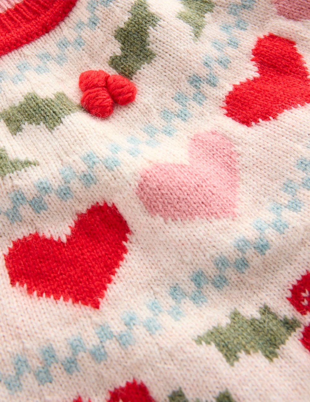 Pull Edie à motif jacquard-Avoine chiné, houx