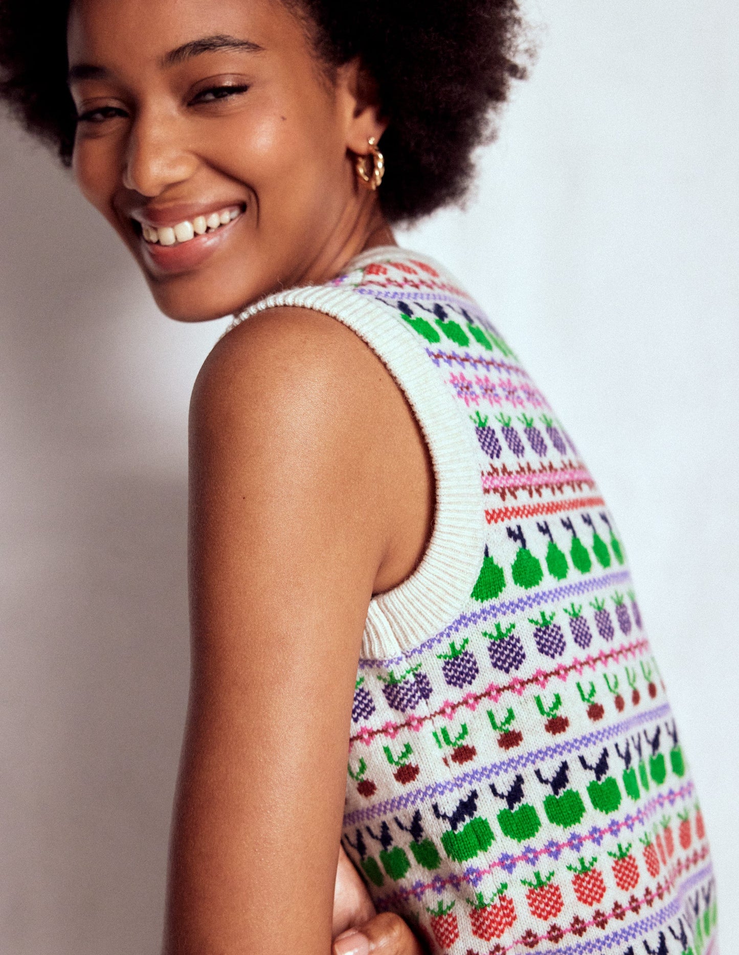 Débardeur Edie à motif jacquard-Écru chiné, fruit