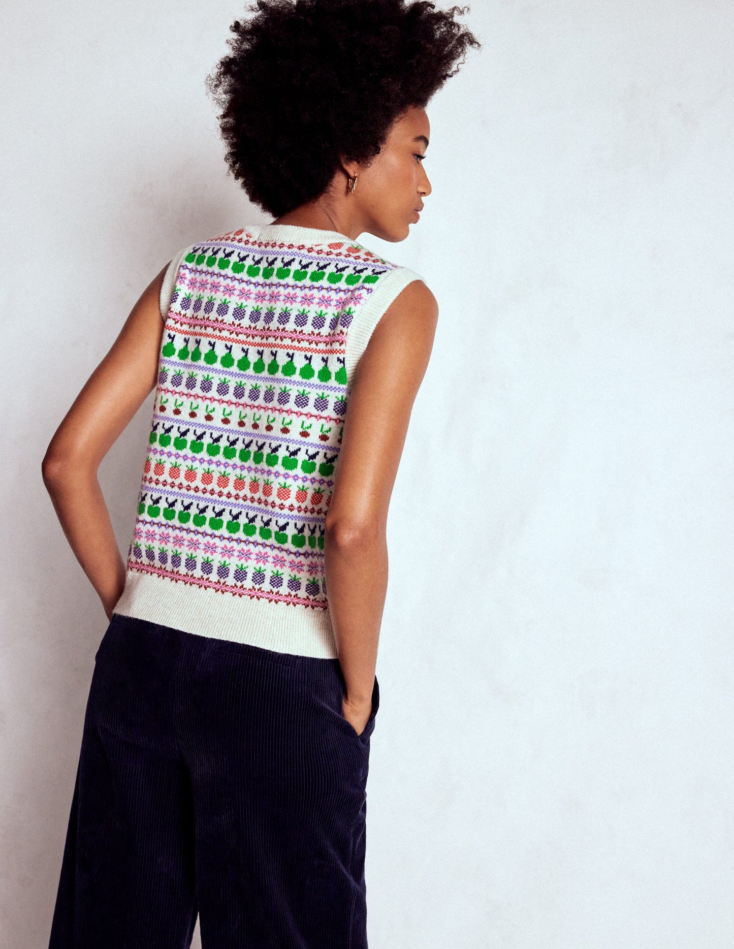 Débardeur Edie à motif jacquard-Écru chiné, fruit