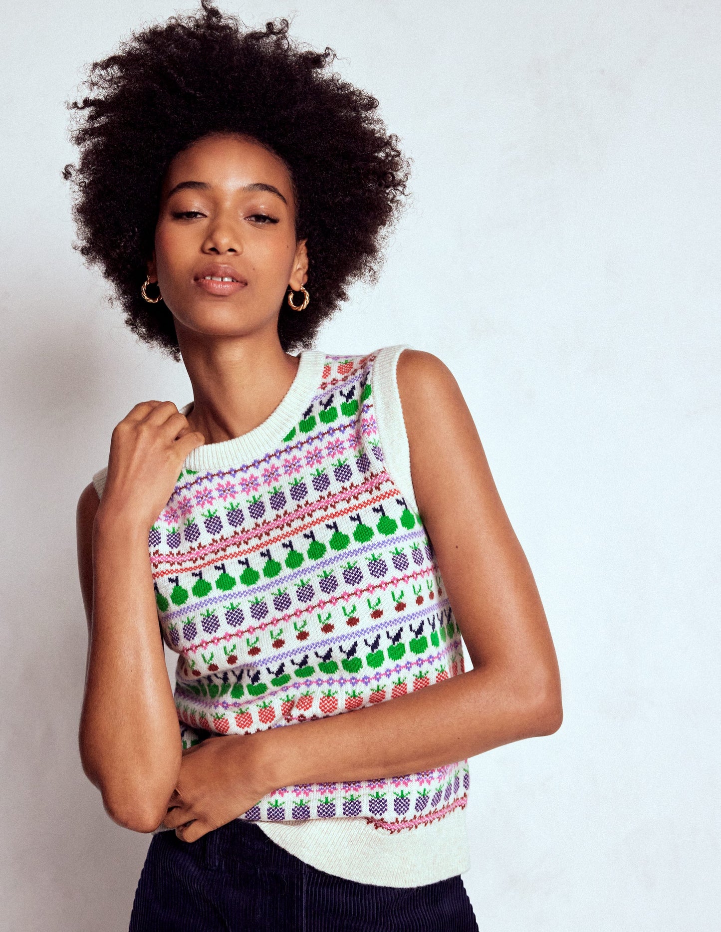 Débardeur Edie à motif jacquard-Écru chiné, fruit