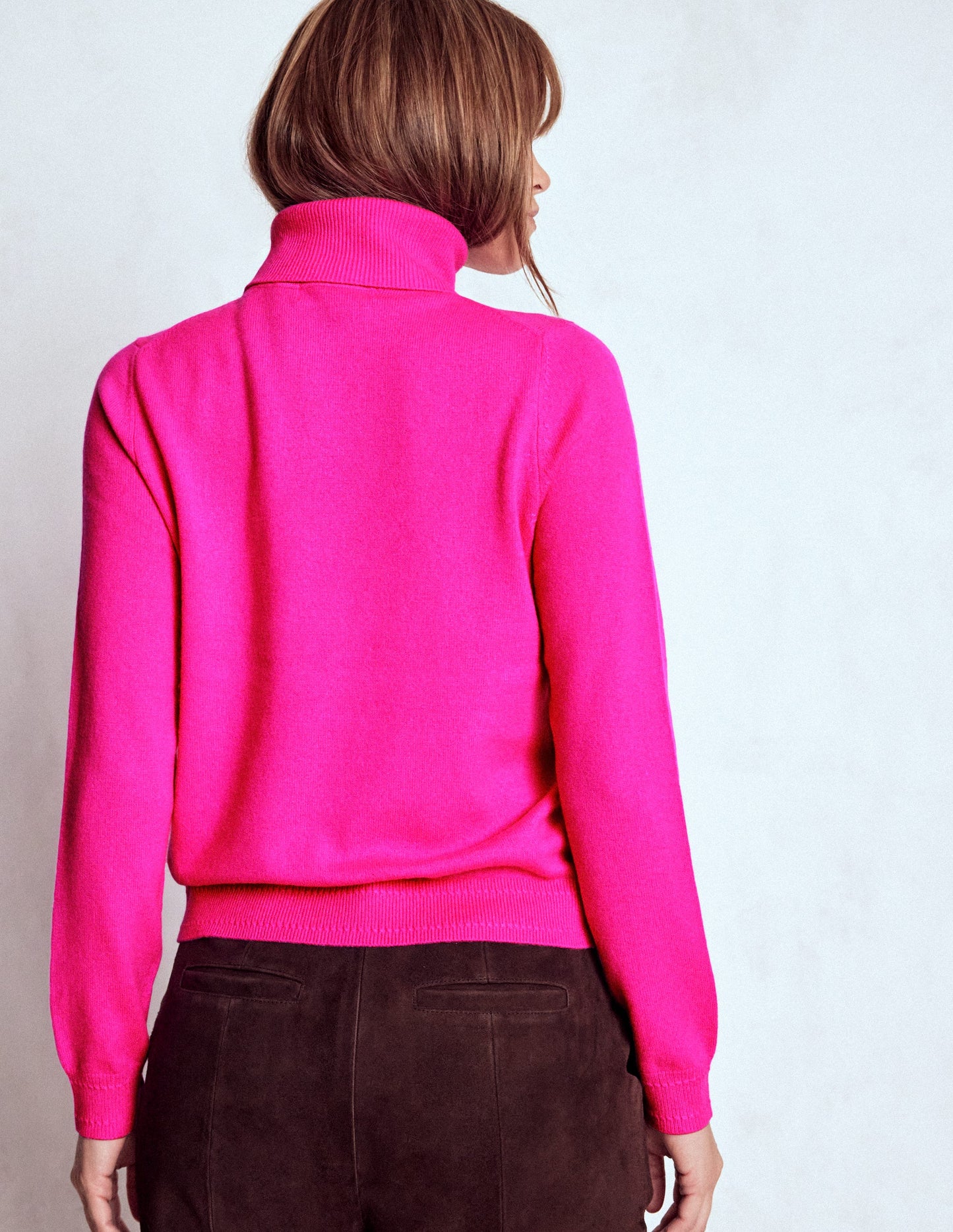 Eva Kaschmir-Rollkragenpullover-Farbenfrohes Stiefmütterchen