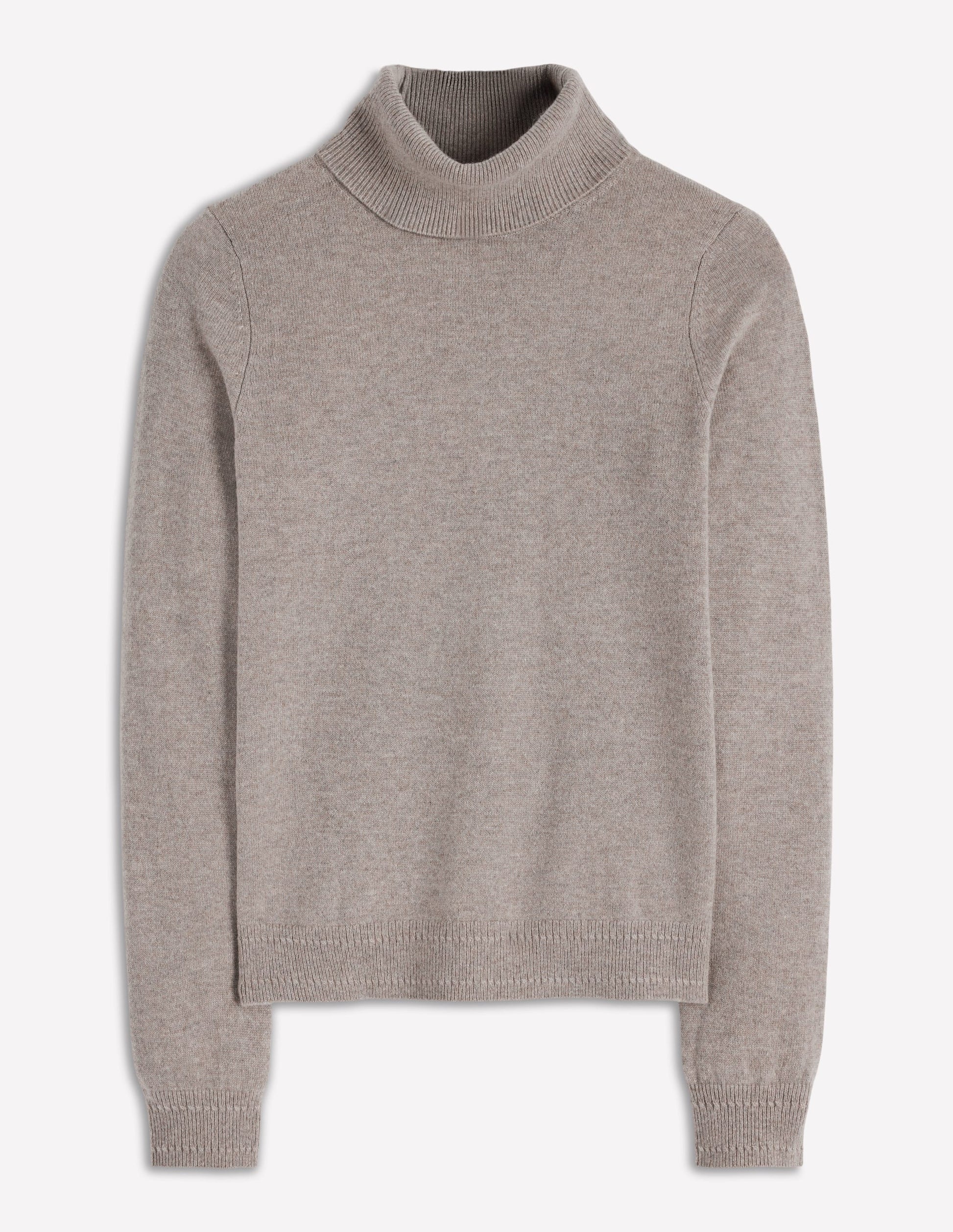 Eva Cashmere Roll Neck Jumper-Mink Melange-5