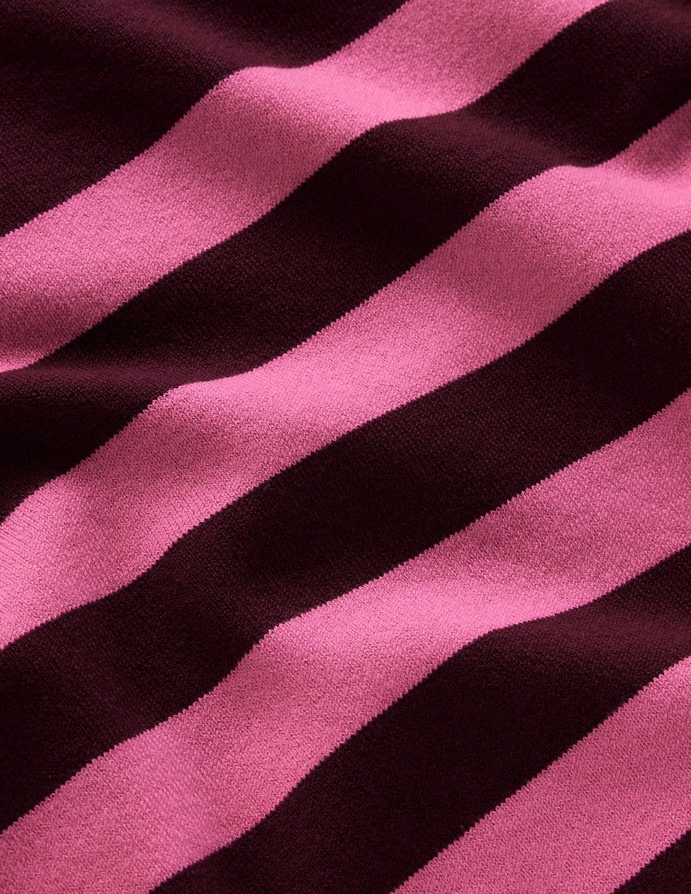 Emilia Baumwollpullover mit Rundhalsausschnitt-Kastanie/Rosa Streifen