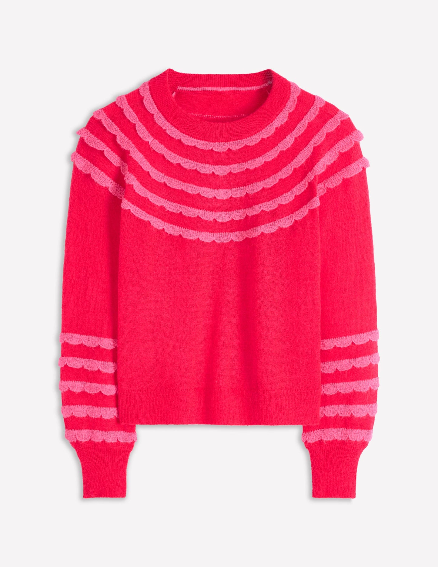 Alice Flauschiger Raglanpullover-Mohnblumenrot