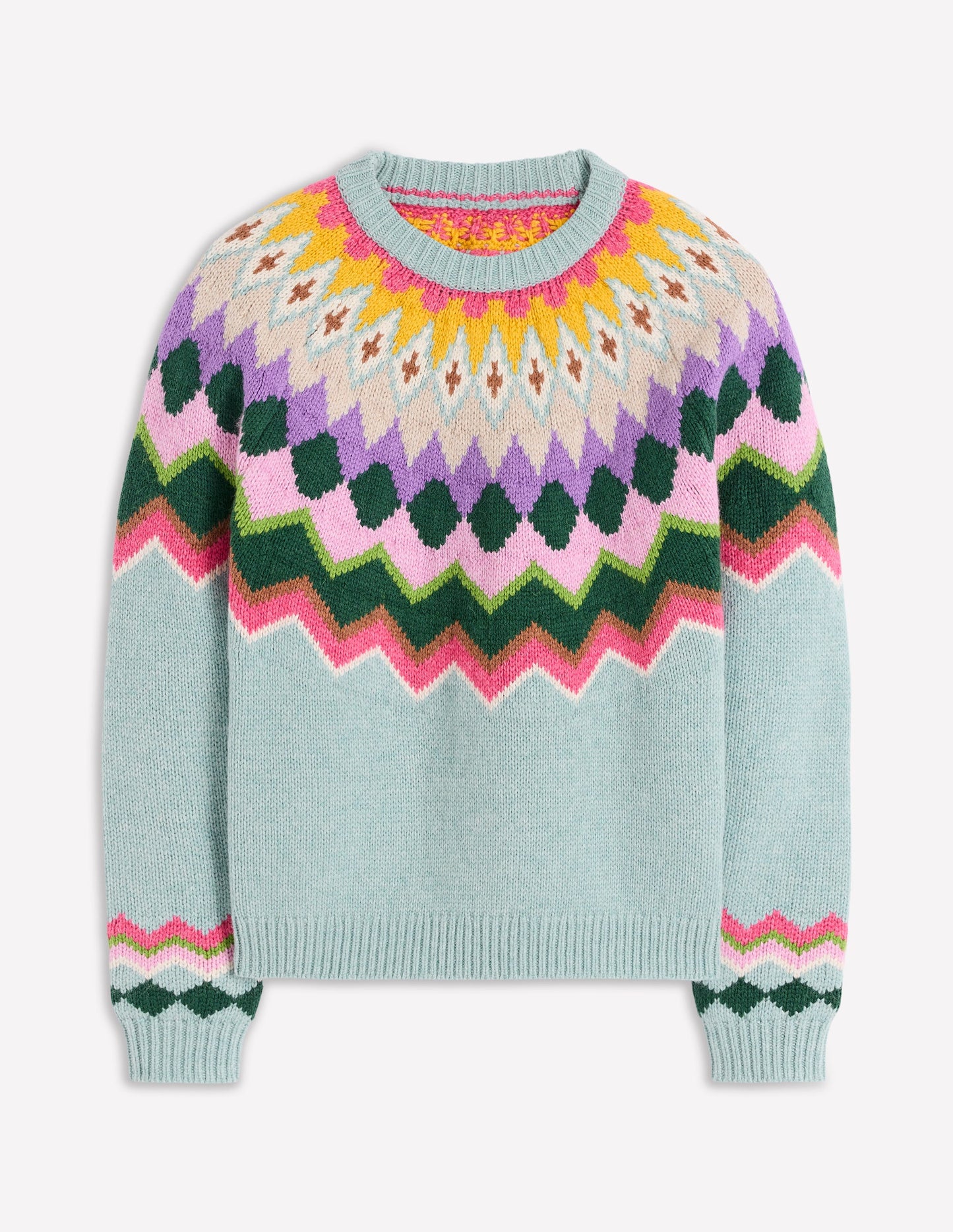 Eleanor Fair-Isle-Pullover-Turmalinblau Meliert