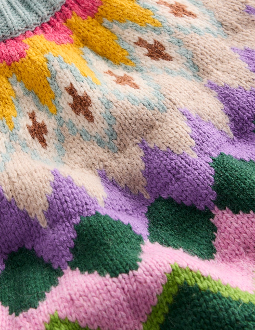 Eleanor Fair-Isle-Pullover-Turmalinblau Meliert