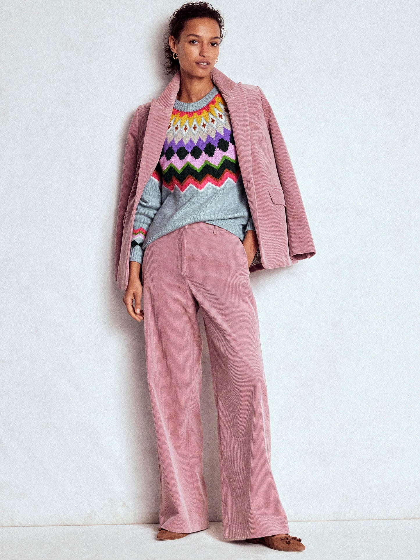 Eleanor Fair-Isle-Pullover-Turmalinblau Meliert