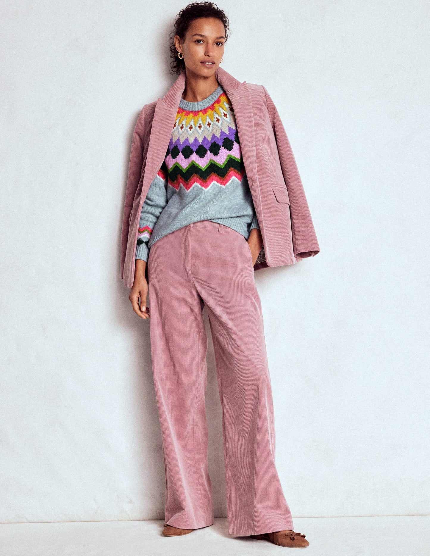 Eleanor Fair-Isle-Pullover-Turmalinblau Meliert