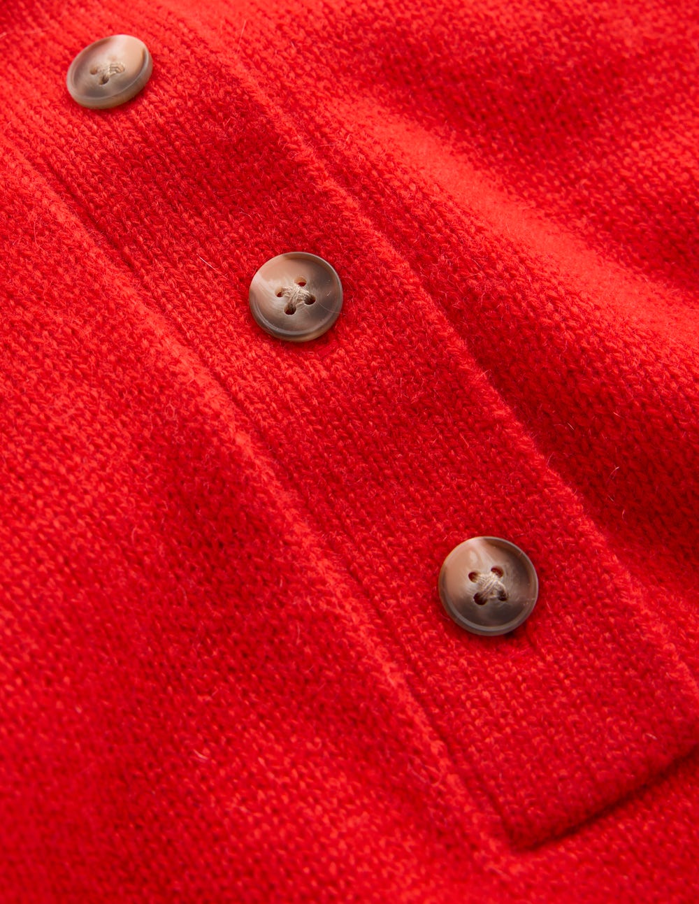 Kaschmirpullover mit Kragen-Mohnblumenrot