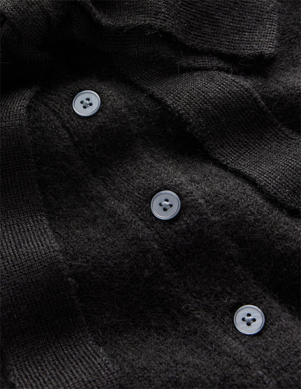 Strickjacke zum Binden mit Kragen-Schwarz