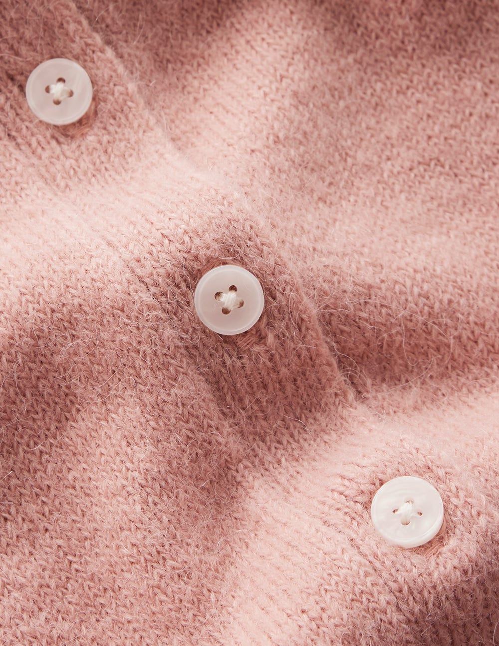 Strickjacke zum Binden mit Kragen-Gedecktes Zuckerwattenrosa