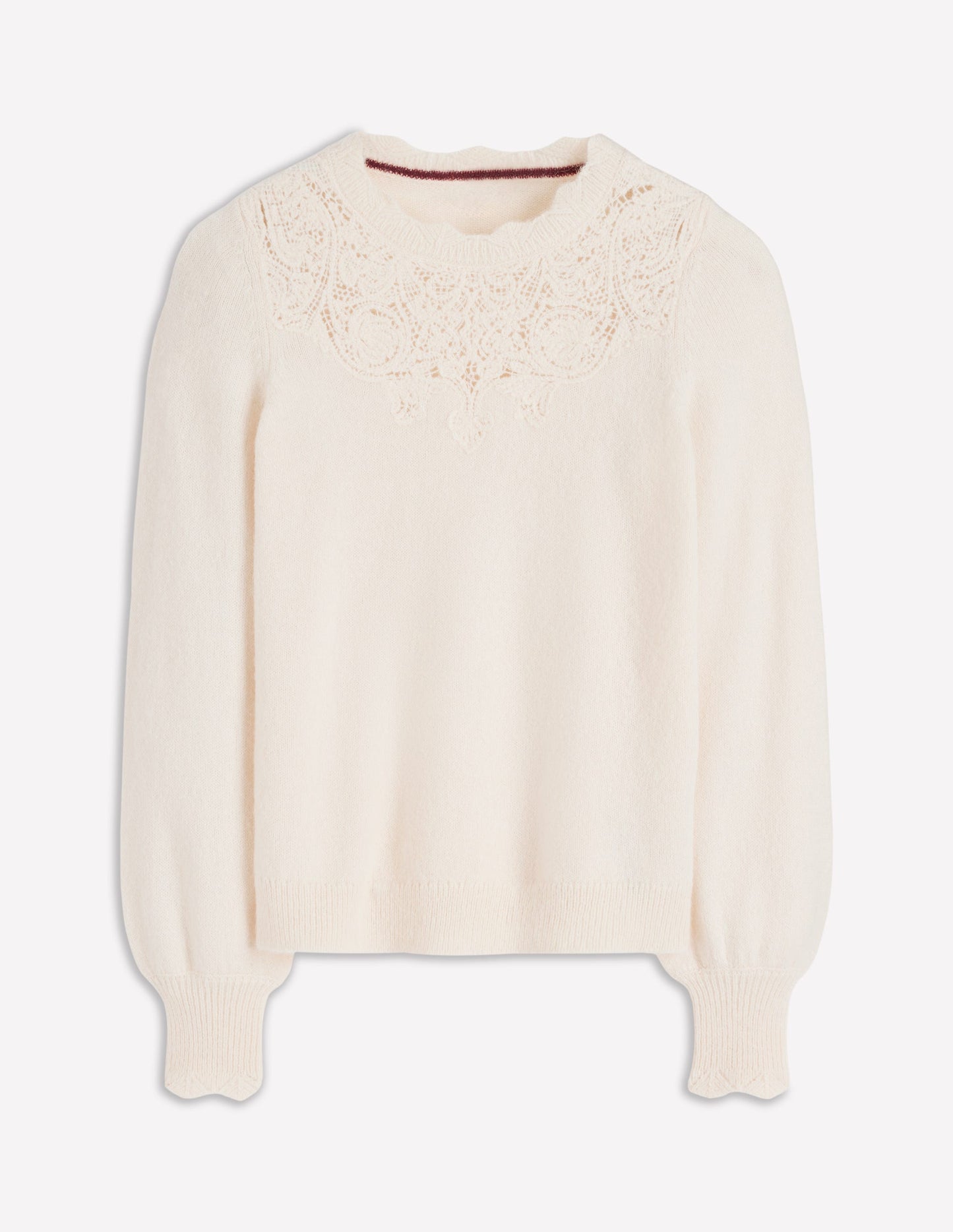 Flauschiger Pullover mit Stickerei-Corde