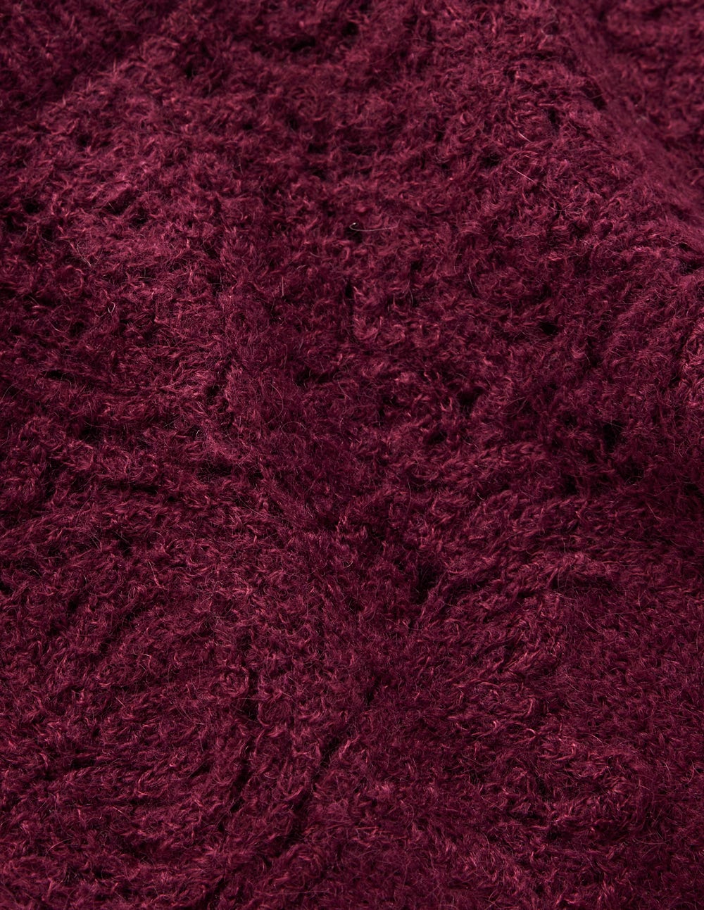 Flauschiger Pullover mit Stickerei-Dunkelviolett