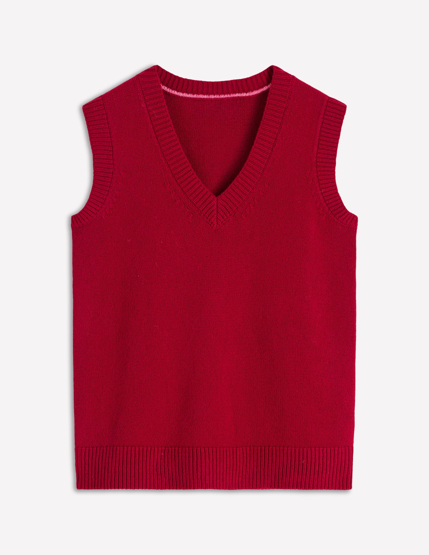 Marion Merino V-Neck Tank-Crimson Red