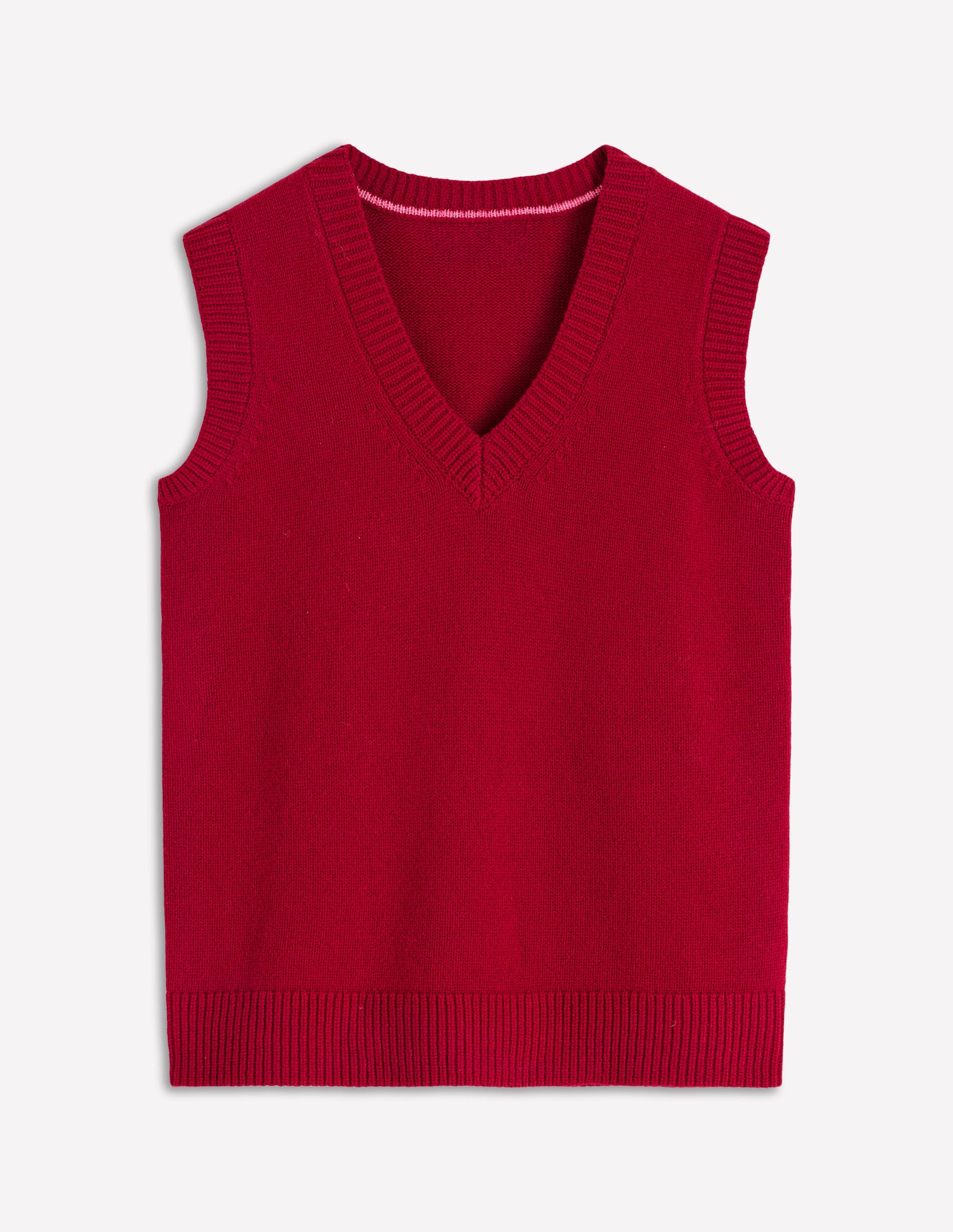 Marion Merino V-Neck Tank-Crimson Red-6