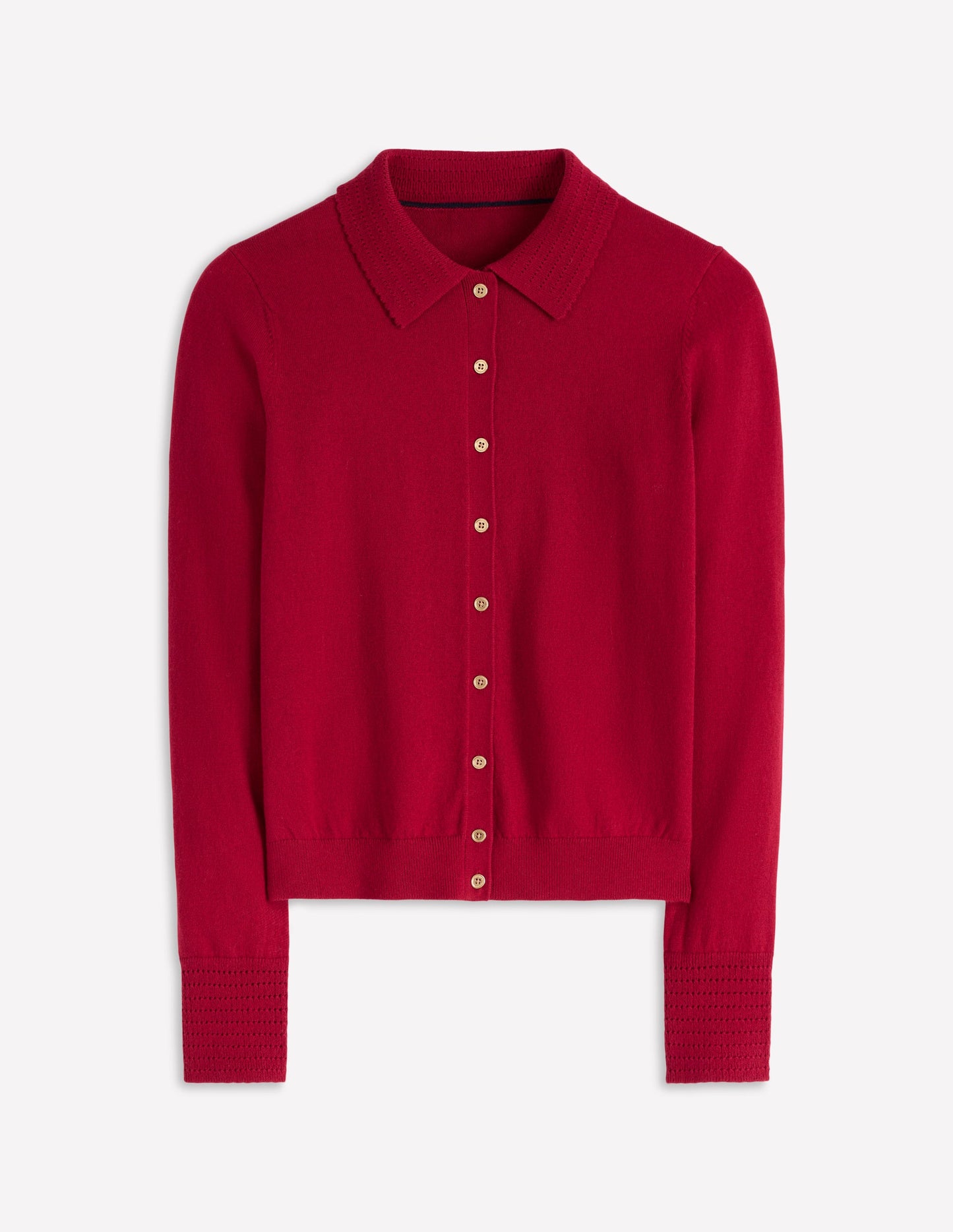 Briony Strickjacke mit Ziernähten-Rot Lakritz