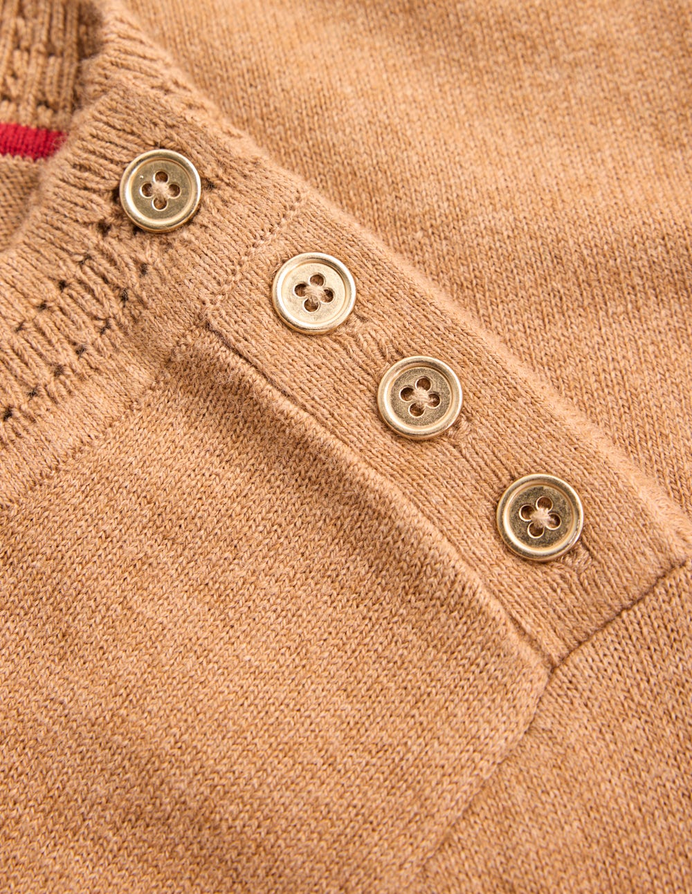 Briony Pullover mit Ziernähten-Camel Meliert
