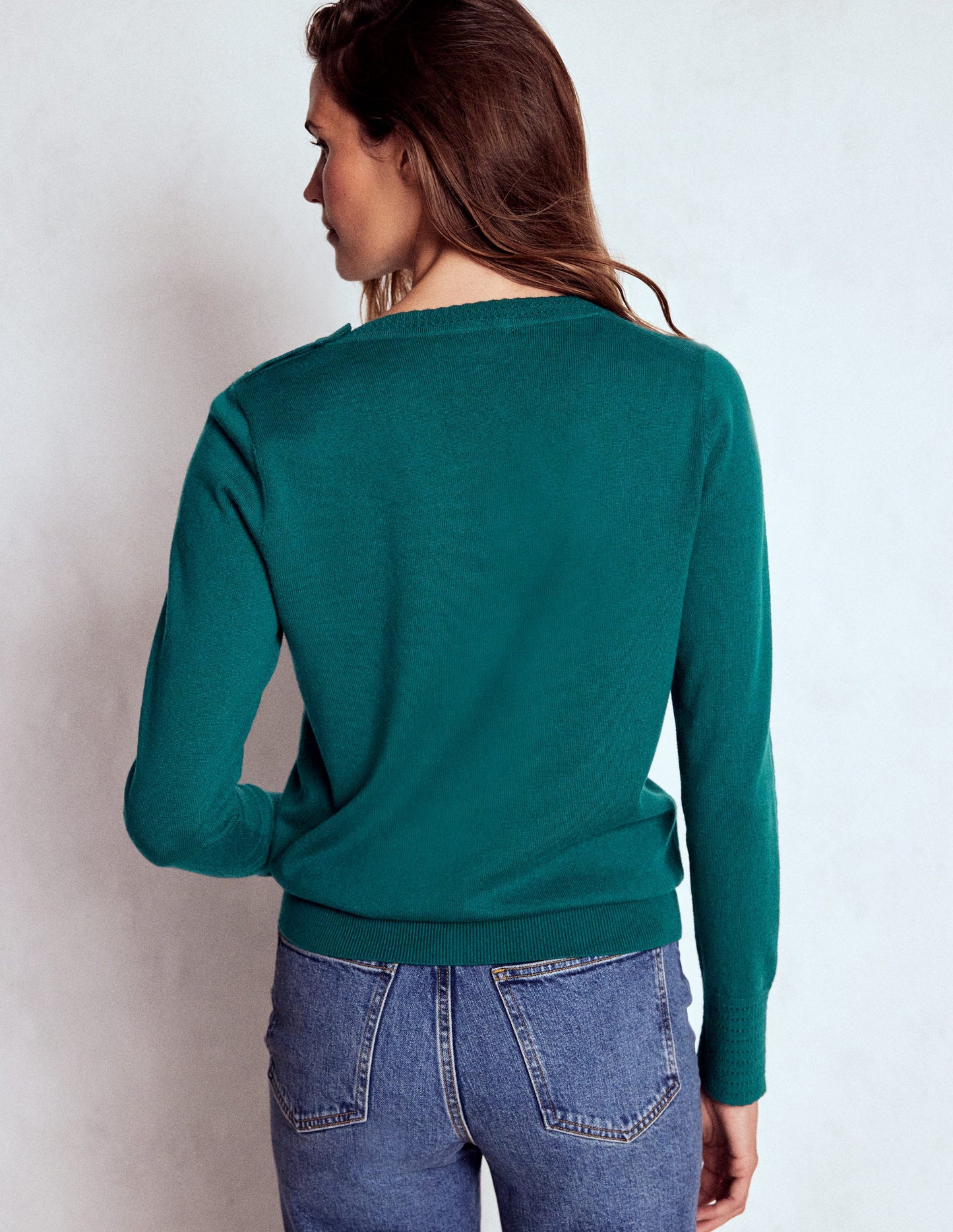 Briony Pullover mit Ziernähten-Entengrün