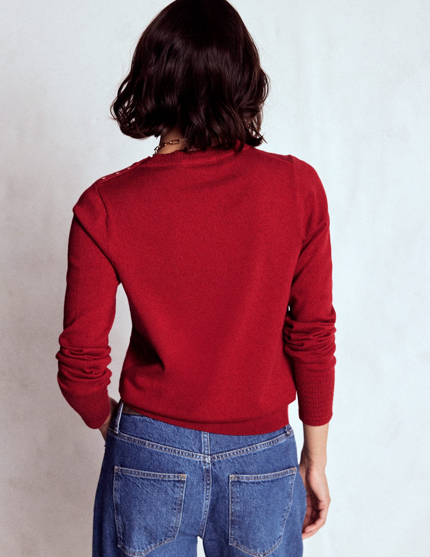 Briony Pullover mit Ziernähten-Rot Lakritz