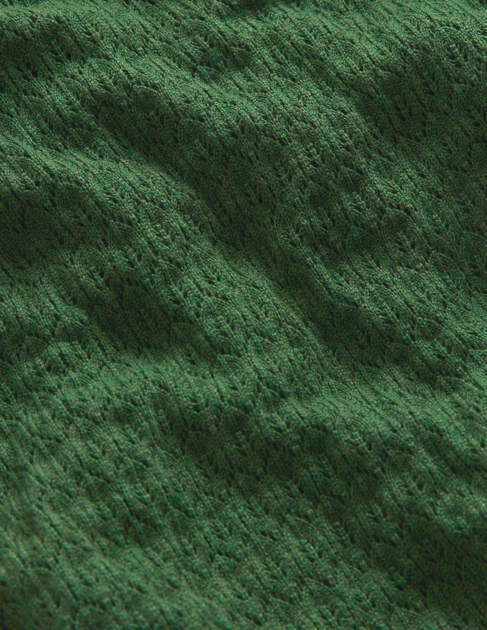 Pointelle-Pullover mit Rüschen-Jagdgrün