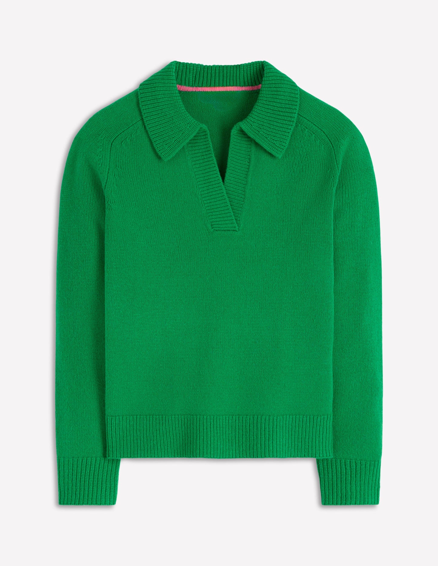 Marion Henley-Pullover aus Merinowolle-Grünes Tamburin