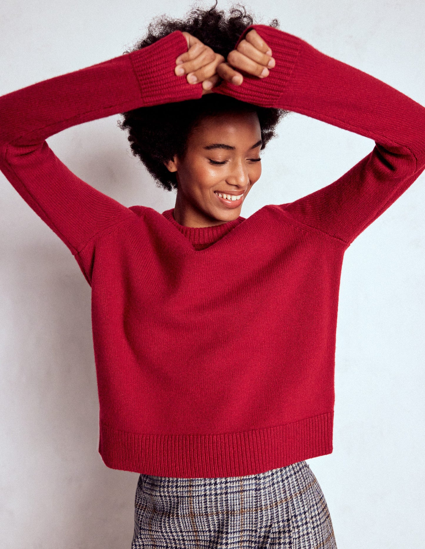 Marion Merino-Pullover-Purpurrot