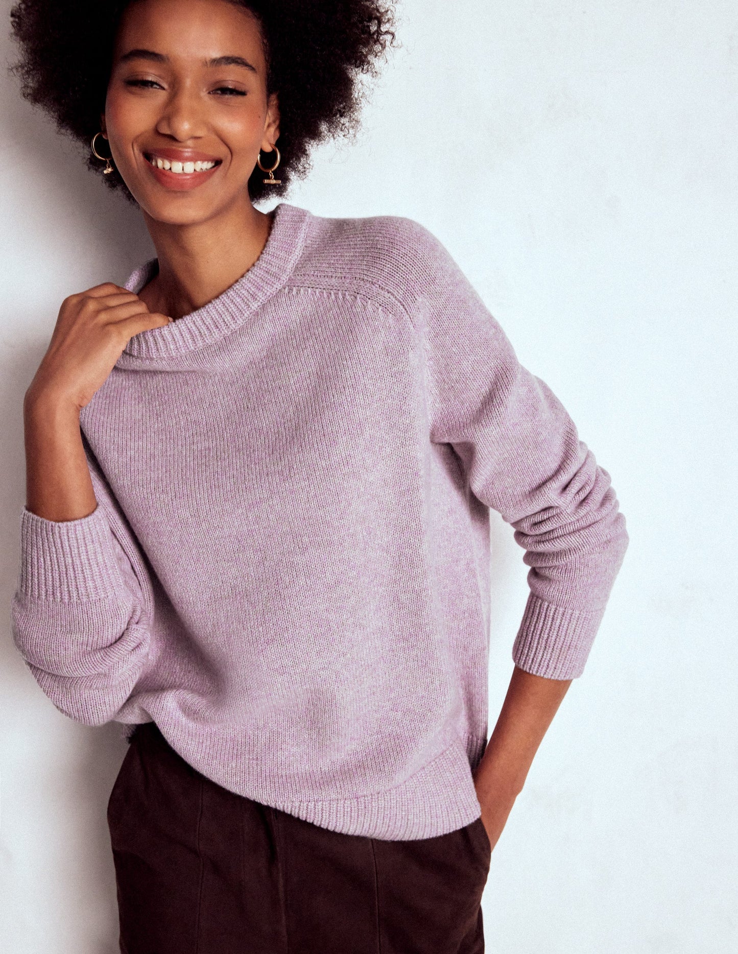 Marion Merino-Pullover-Flieder, Frostviolett