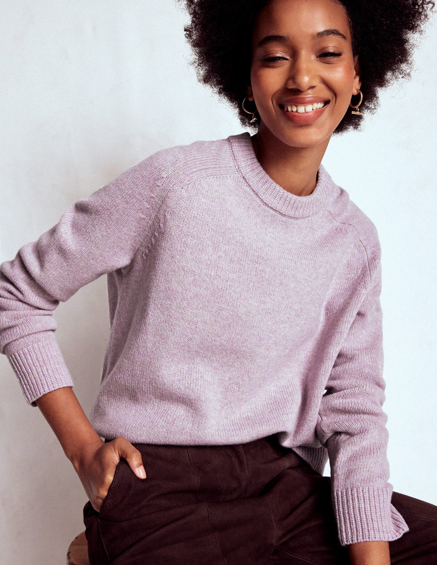 Marion Merino-Pullover-Flieder, Frostviolett