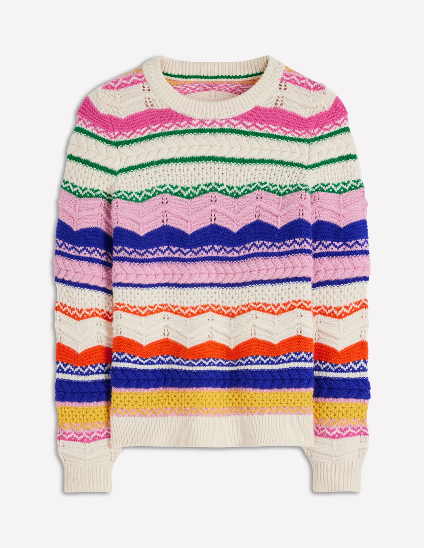 Texturierter Fair-Isle-Pullover-Bunt