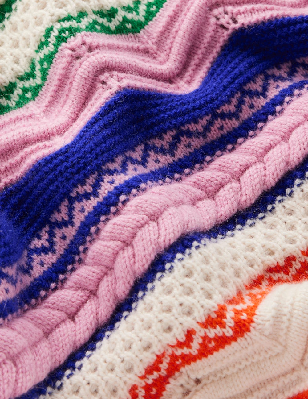 Texturierter Fair-Isle-Pullover-Bunt