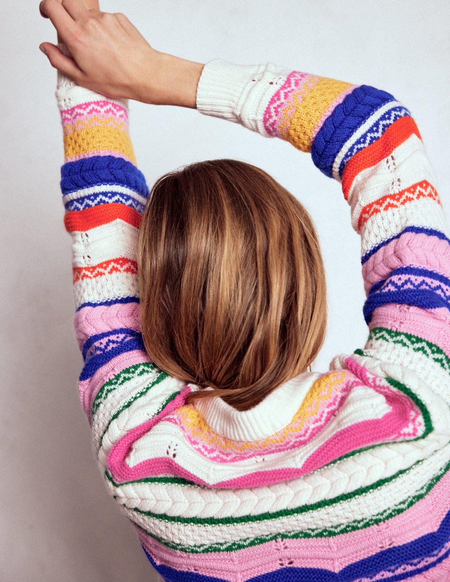 Texturierter Fair-Isle-Pullover-Bunt