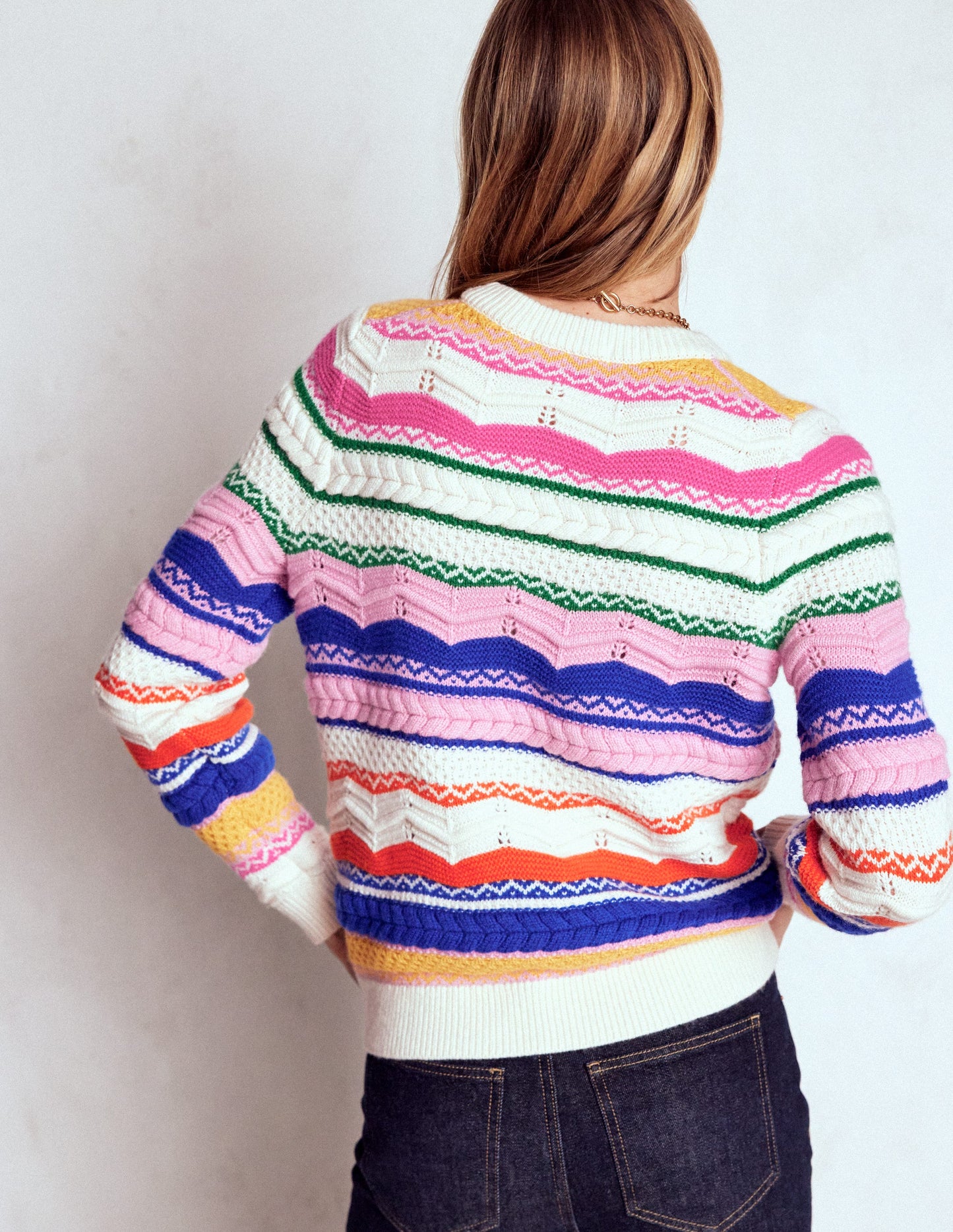 Texturierter Fair-Isle-Pullover-Bunt