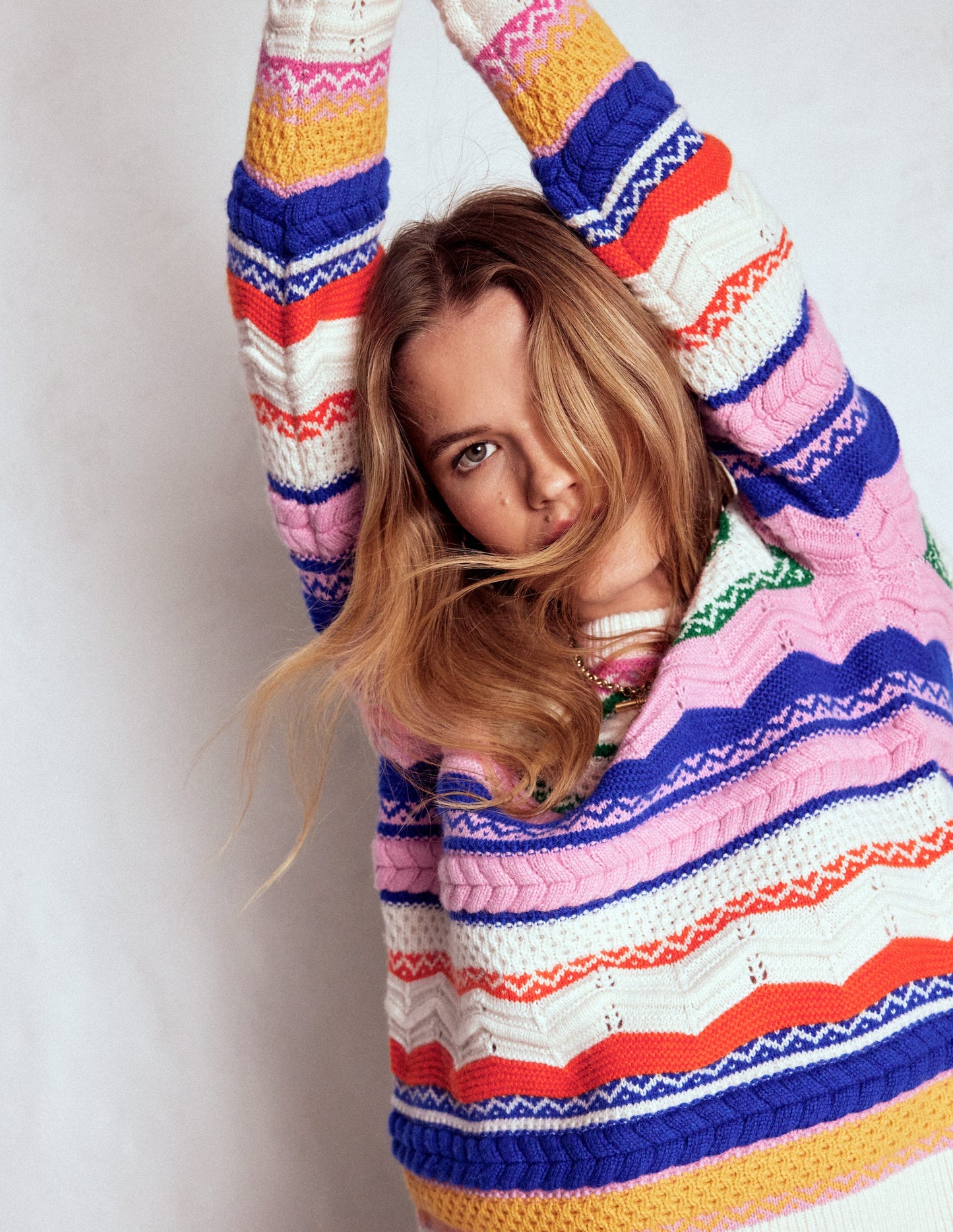 Texturierter Fair-Isle-Pullover-Bunt