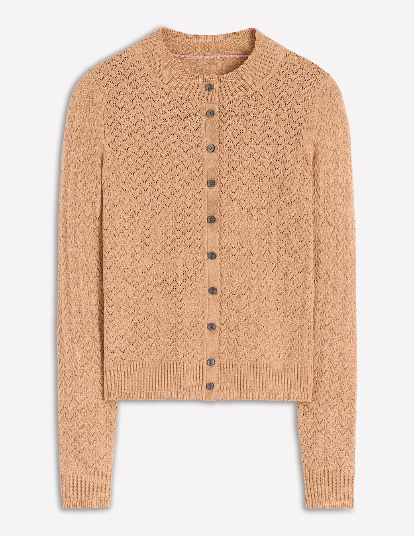 Gilet Diane en pointelle-Camel chiné