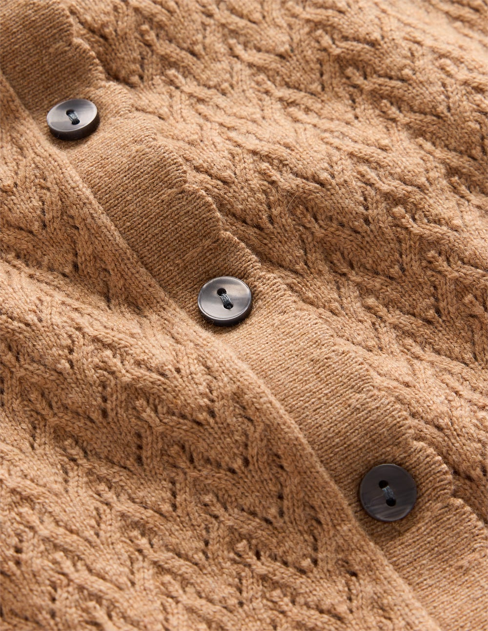 Gilet Diane en pointelle-Camel chiné