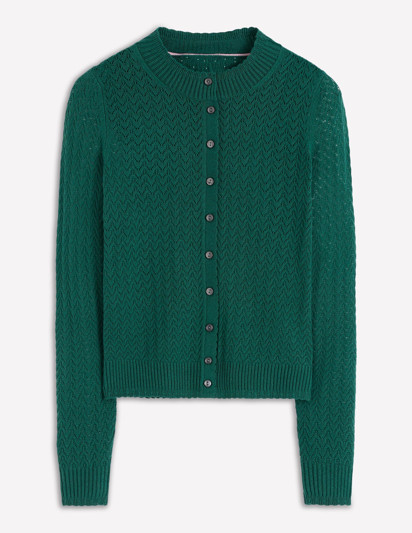 Gilet Diane en pointelle-Vert canard