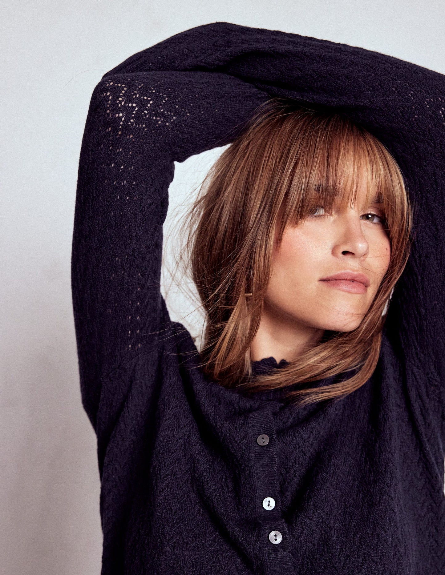 Diane Pointelle Cardigan-Navy