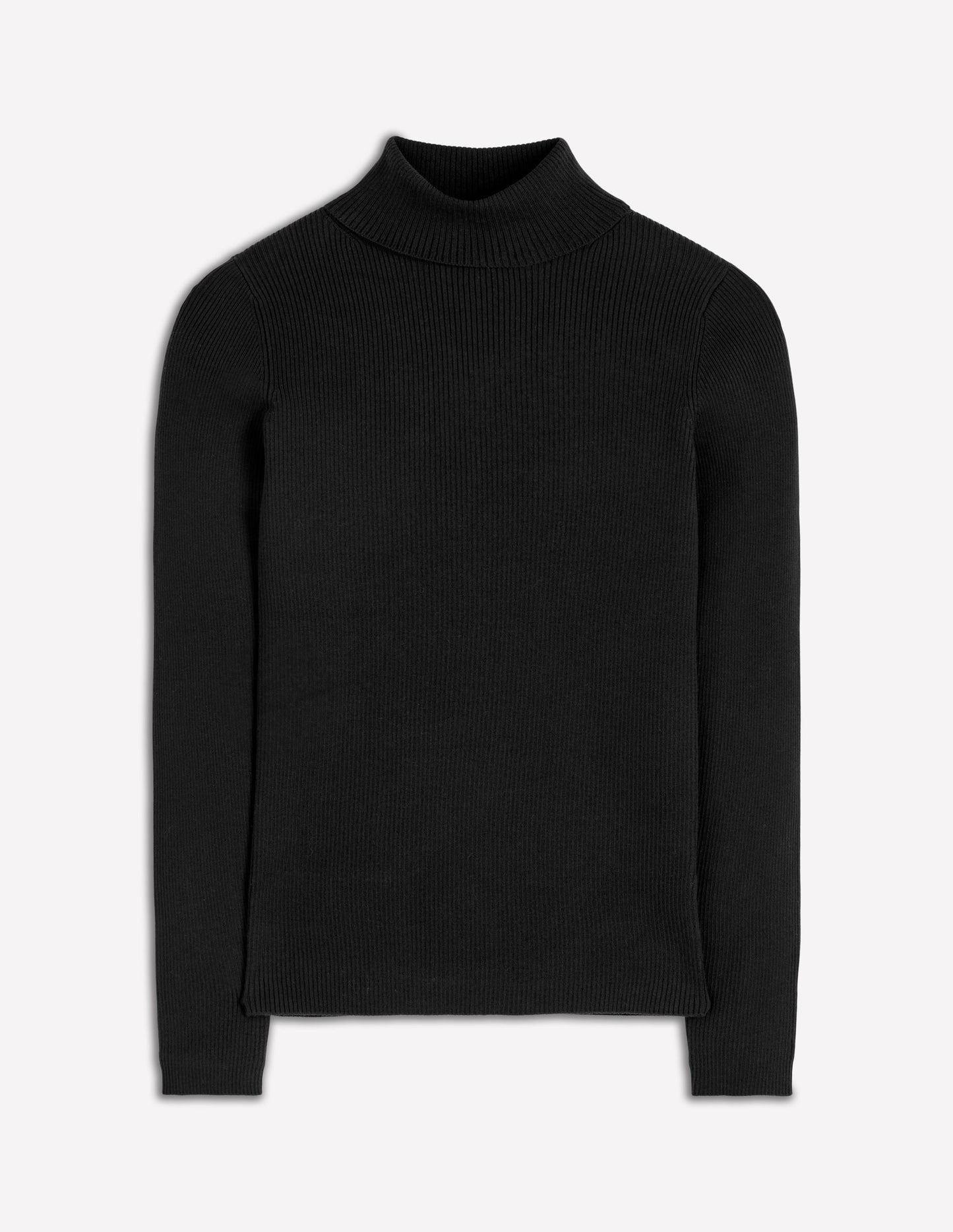 Emilia Rollkragenpullover aus Baumwolle-Schwarz