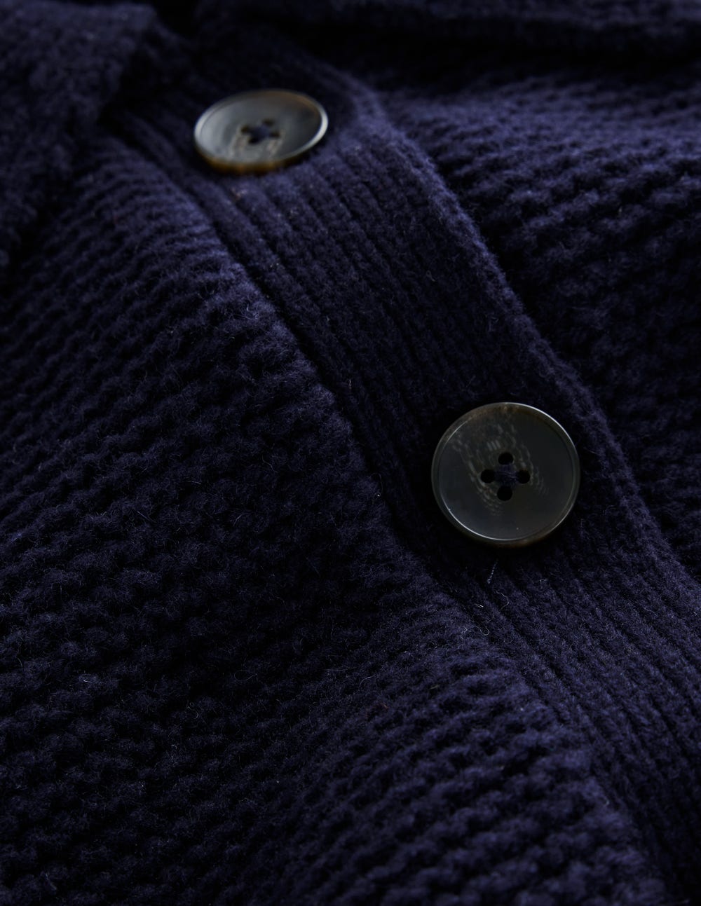 Chunky Collar Knitted Jacket-Navy-6