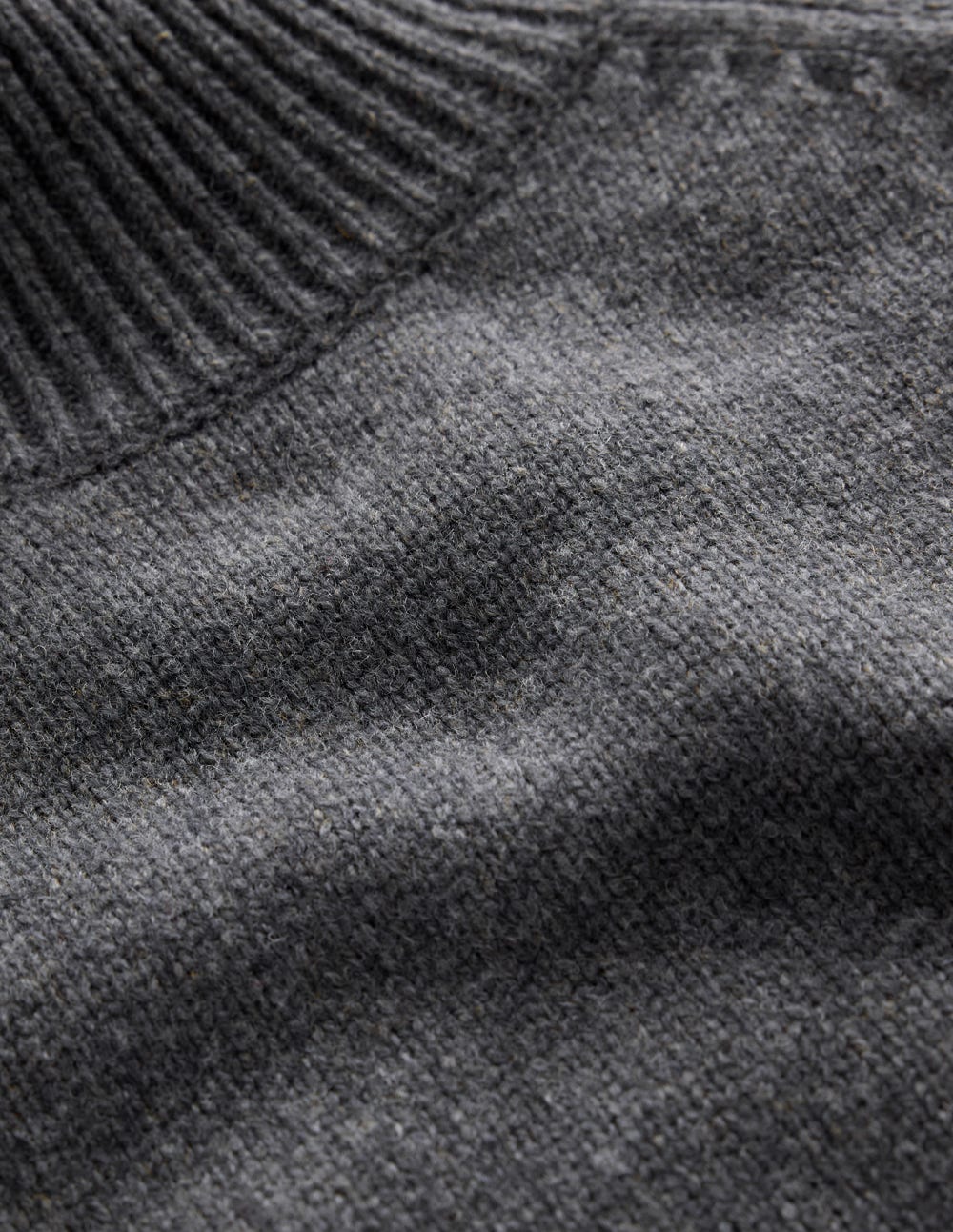 Marion Hochgeschlossener Merino-Pullover-Anthrazit Melange