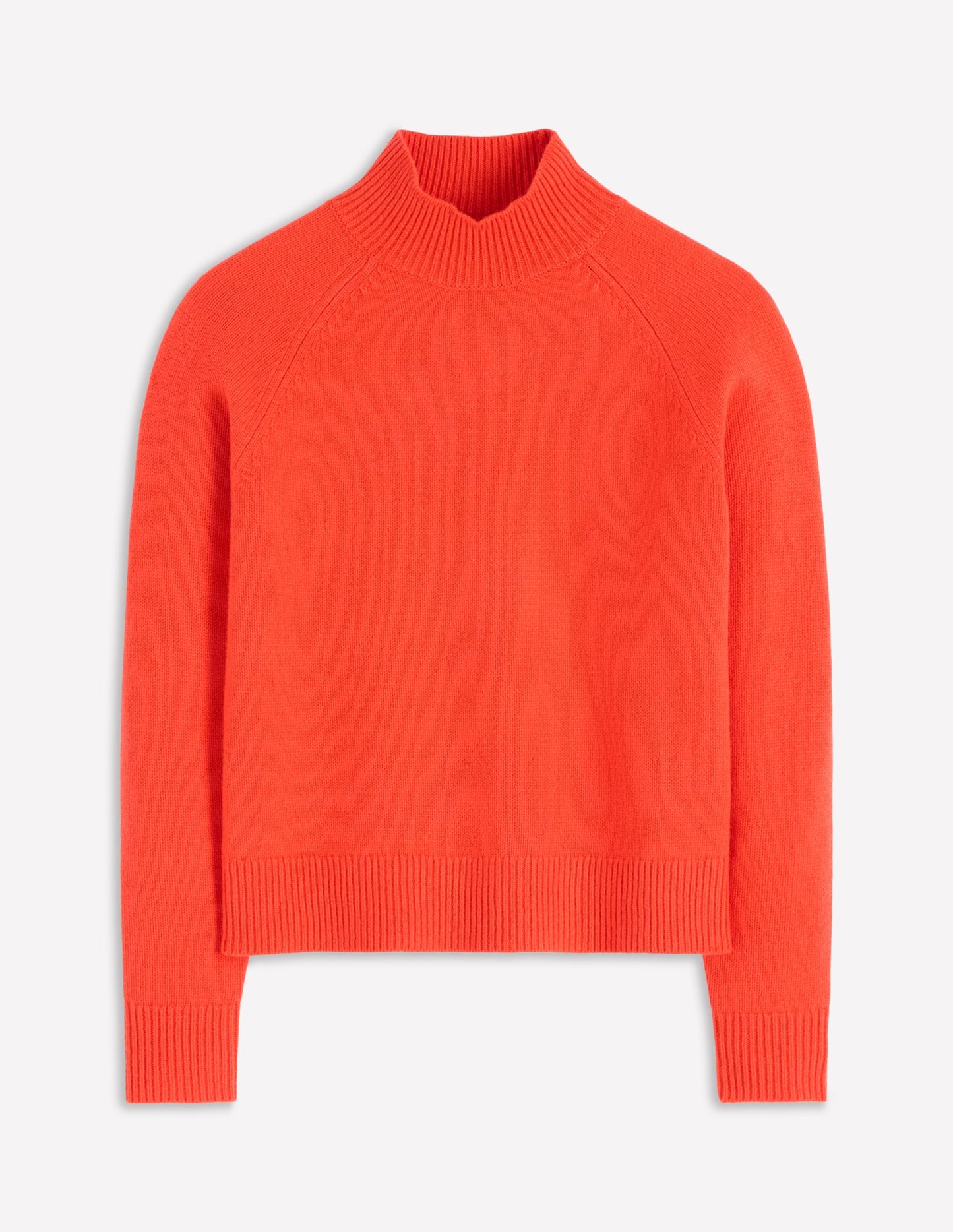Marion Hochgeschlossener Merino-Pullover-Gladiolen Orange
