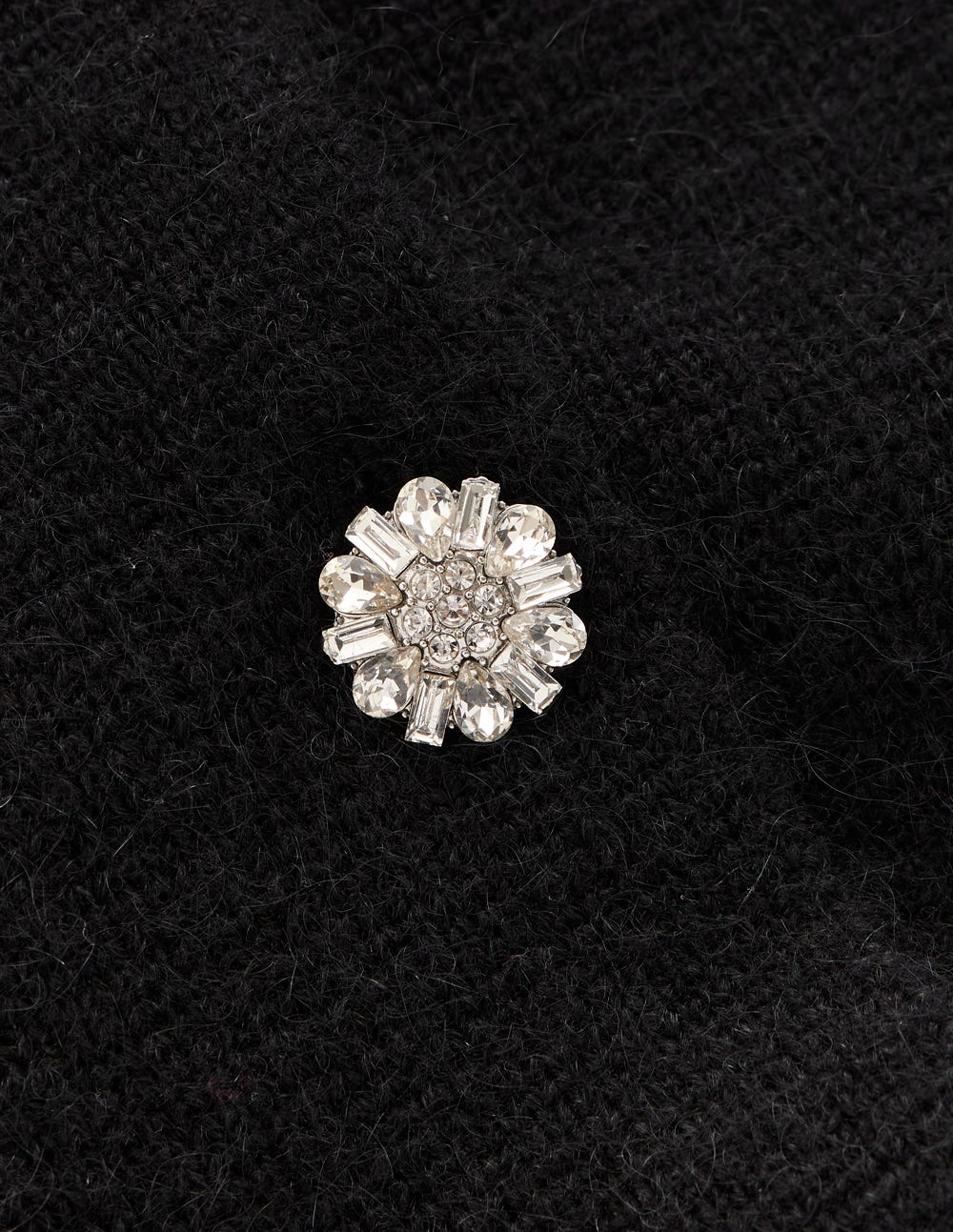 Strickjacke mit Fellbesatz-Schwarz