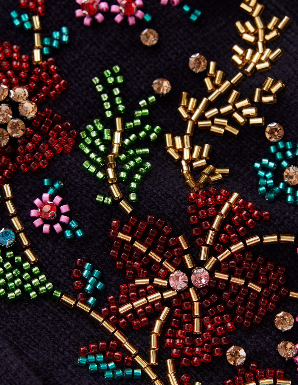 Elizabeth Verzierte Strickjacke-Marineblau, Blütenverzierung