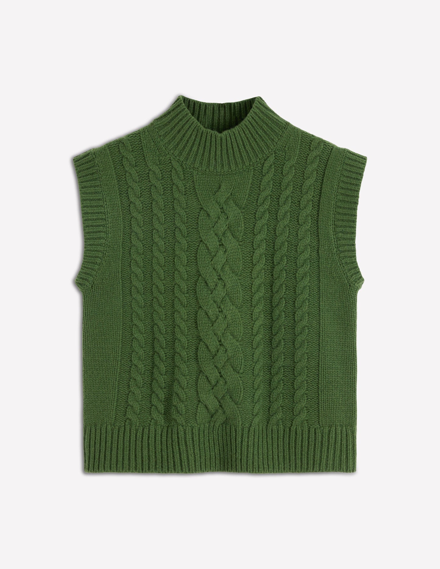Amara Merino Cable Tank-Green Fir