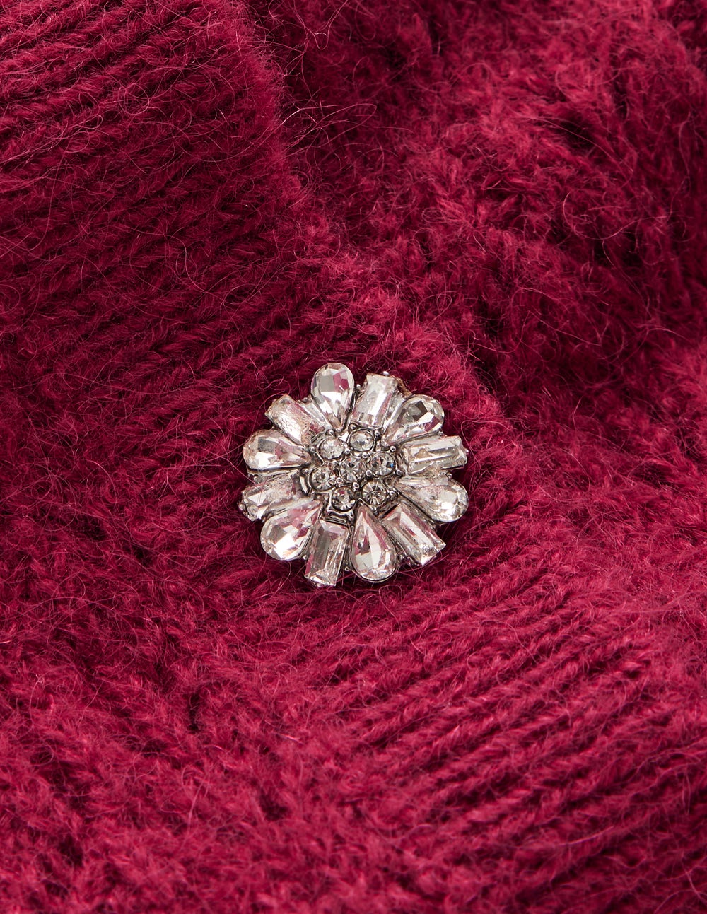 Cardigan à boutons bijoux-Rouge rubis